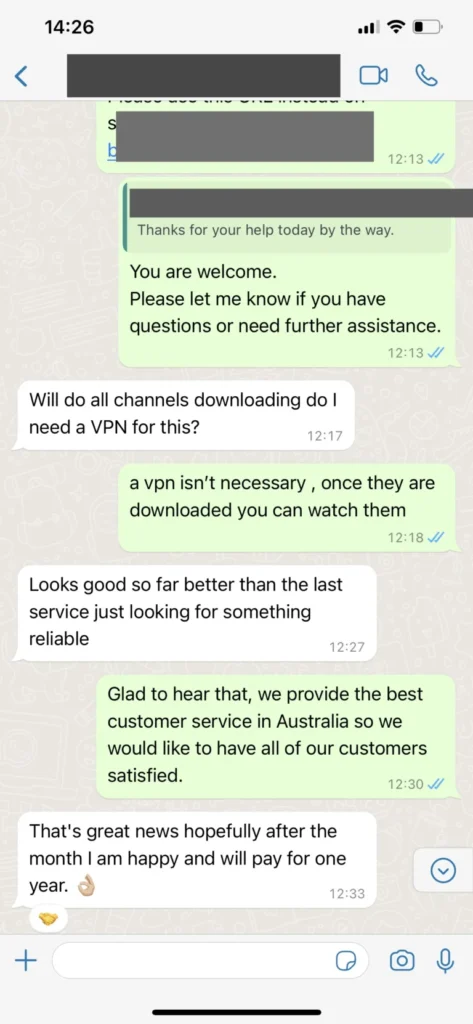 WhatsApp feedback on fast playlist refresh and VOD updates